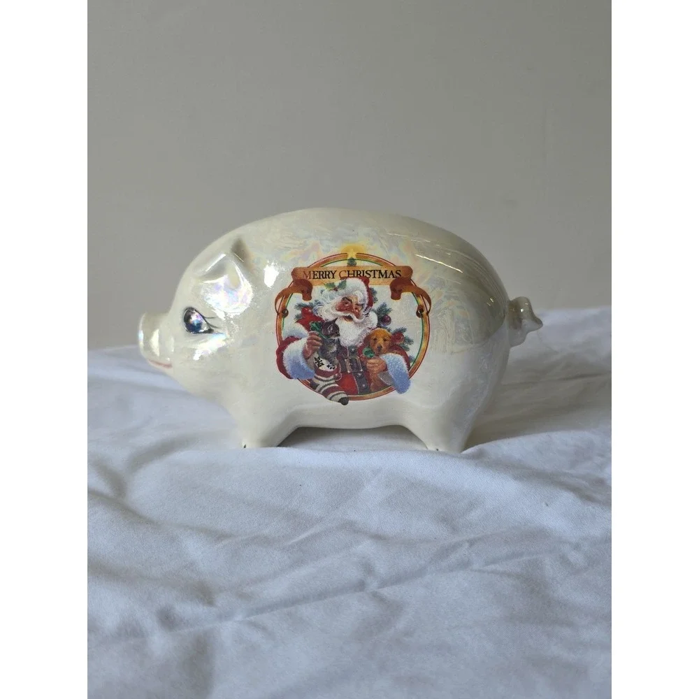 Vintage Christmas‎ Pig Piggy Bank